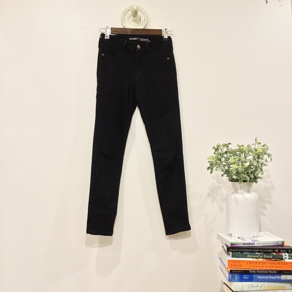 Old Navy Mid Rise Black Stretch Jeggings